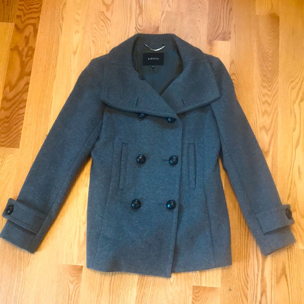 Aritzia Gray Wool Blend peacoat
